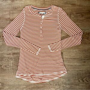 Pure + Good Striped Butter Soft Henley Top Size XS